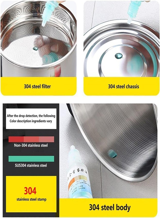 BROCCOLIN 1.3 l stainless steel grease storage can with fine-mesh strainer, lid & coaster tray - multicolor kitchen oil & bacon fat keeper - Image 5